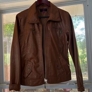 Large brown pleather jacket